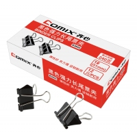 齐心B3606，黑色强力长尾票夹(2#，190页，盒装)