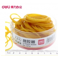得力3214，50g筒装乳胶圈（1/48/288）得力橡皮筋/橡胶圈 反复拉伸不断 50g/筒