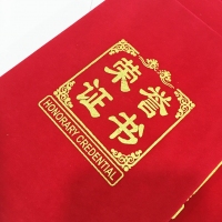 RZ0206 朝阳 6K绒面印章系列荣誉证书（21*29CM）