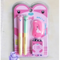 6015 百欣 美工刀墨囊钢笔套装 2只笔+美工刀+4支墨囊