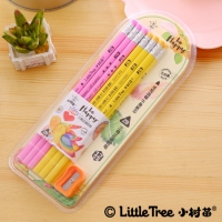 （特惠品）小树苗QJ211202，12支卡装2B铅笔带橡皮（1/24/240）学生铅笔/三角杆正姿铅笔