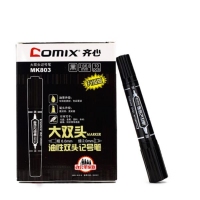 齐心MK803，大双头永久记号笔-黑色/蓝色/红色