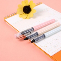 晨光ARP41802，裸色直液式全针管中性笔签字笔水笔0.5mm12支装黑色