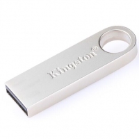 金士顿SE9，16GB金属U盘（USB2.0） 银色亮薄