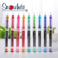 白雪X55，直液式走珠笔针管式0.5mm彩色中性笔10色学生办公用签字笔