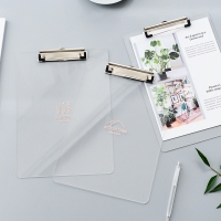 小天使A4时尚透明塑料板夹，写字板，平板夹