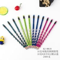 小松树铅笔8819，洞洞铅笔（10支卡装），HJ8819正姿铅笔，HB铅笔洞洞铅...