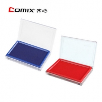 齐心B3720，方型快干印台（爆款一口价），印泥 速干印台 财务用品 红色/蓝色