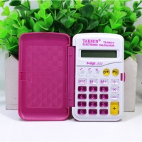 德信TS328A-C，小号彩色计算器(1/100/400) 德信328C 带翻盖迷你便携口袋型小学生可爱计算机