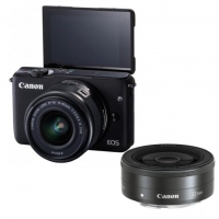 佳能（Canon）EOS M10 微单电可换镜黑色双头套机(变焦15-45镜头+定焦22镜头)（触控翻转LCD 内置WIFI 双头可多场景拍摄） 
