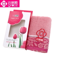 洁丽雅8608，76*34cm纯棉无捻纱柔软吸水面巾，柔软面巾105g左右/条