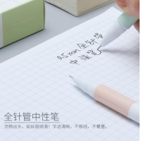 得力A407，0.5mm中性笔经济通用型子弹头水笔签字笔黑色