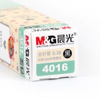 晨光4016，0.38笔芯，碎花物语0.38全针管中性笔替芯，盒装学生考试笔办公签字笔水笔替芯4016黑色0.38mm全针管
