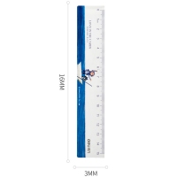 得力71986，15cm学生套尺/几米系列塑料直尺三角尺量角器套装四件套尺