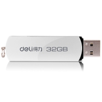 得力3753，U盘32G/高速存储USB2.0 金属流畅移动存储