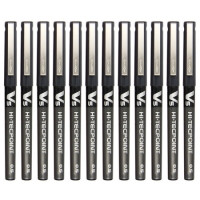 百乐（PILOT）BXC-V5直液式走珠笔0.5（小V5）中性水笔针管笔签字笔 红色 黑色 0.5mm