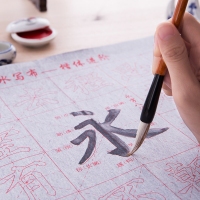 得力74252，毛笔字水写布套装无墨毛笔字帖书法入门重复书写纸文具