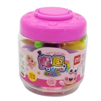 得力6461，12色魔趣轻型粘土（1/10/60）得力12色泥 桶装超轻儿童橡皮泥彩泥太空泥无毒
