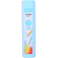 得力6531，18色彩色铅笔 画笔 绘图彩铅五角形桶装涂鸦填色彩笔素描彩笔