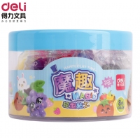 得力6451，12色筒装轻型粘土（1/12/48）超轻粘土 得力12色轻泥 儿童橡皮泥彩泥太空泥无毒轻泥