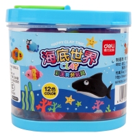得力6473，24色彩泥（1/12/36）金鱼缸海底世界橡皮泥儿童DIY创意玩具美术用品