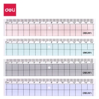 得力71991，透明塑料直尺小学生直尺子15cm厘米学习用品文具绘图制图工具 