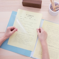 得力72418，乐素资料册多层文件套分页式透明4格内带插页袋 
