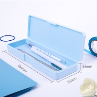 得力8328，塑料简约文具盒（1/48/192）浅色笔盒学生用品 PP塑料学生铅笔盒