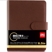 得力3151，25K100张活页记事本，活页皮面本