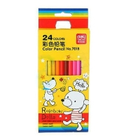 得力7018，24色彩色铅笔儿童学生绘图画画彩色铅笔涂鸦笔填色笔