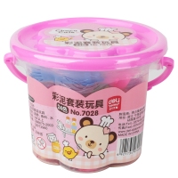 得力7028，24色美术用品拉面王橡皮泥 含模具桶装学生手工