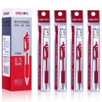 得力S782，0.5mm按动式中性笔芯子弹头尖水性笔芯通用按动芯