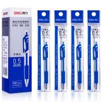 得力S782，0.5mm按动式中性笔芯子弹头尖水性笔芯通用按动芯 