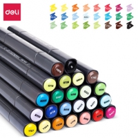 得力70701-24，24色马克笔，学生水彩色笔马克笔套装学生彩笔24色