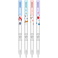 得力A036A-01，0.38mm 全针管中性笔卡通小清新学生笔签字笔水笔(036A)