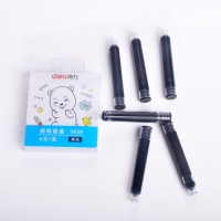 得力S638，钢笔墨囊 补充液 钢笔墨胆墨裹 钢笔墨水替换芯（6支/盒）