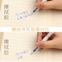得力S626，可擦魔笔可擦纯蓝墨囊墨水钢笔擦除笔学生双头复写消字笔 