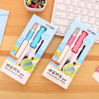 得力S686,EF尖矫姿钢笔学生用 练字墨蓝色墨囊0.35mm细儿童钢笔套装
