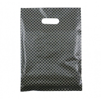 18*25CM 小号黑色礼品袋（50只装）高压塑料袋 手提袋包装袋高压双面印刷（18*25cm）