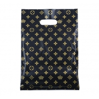 30*40CM 中号黑色礼品袋（1/10/100）高压塑料袋 手提袋包装袋高压双...