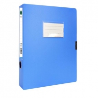 朝阳U品5635，3.5CM天蓝色PP档案盒(爆款一口价）全新料粘扣式A4文件盒...