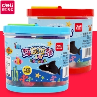 得力6472，12色彩泥（1/18/72）配带模具橡皮泥 彩色像皮泥