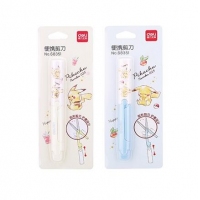 得力68351，皮卡丘便携式文具剪刀（1/12/192）小学生儿童手工制作剪纸剪刀卡通