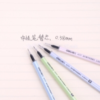 得力A777，0.38mm全针管中性笔芯（20/240/2880）小清新简约学生书写黑签字笔替芯