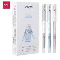 得力A651，0.5mm萌趣可擦中性笔热敏擦黑色全针管中性擦水笔（12/144/...