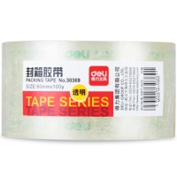 得力30369，60*100Y胶带封箱（1/36）单卷装胶带纸 6cm超市装透明胶带60mm封口胶带