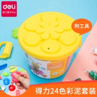 得力6483，24色花瓣造型彩泥（1/12/36）学生儿童手工diy制作橡皮泥内附工具