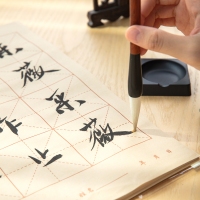得力75300，12格米字格毛边纸（1/50/200）初学者学生毛笔字练字练习纸书法专用米字格-30张