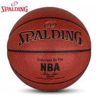 斯伯丁76-014Y，NBA金色经典全粒面表皮PU篮球（1/12）7号篮球室内室外水泥地耐磨王蓝球