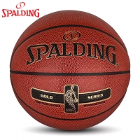 斯伯丁76-014Y，NBA金色经典全粒面表皮PU篮球（1/12）7号篮球室内室外水泥地耐磨王蓝球
